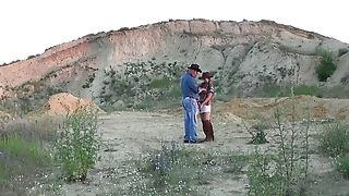 Cowboy Romp On The Hill Background